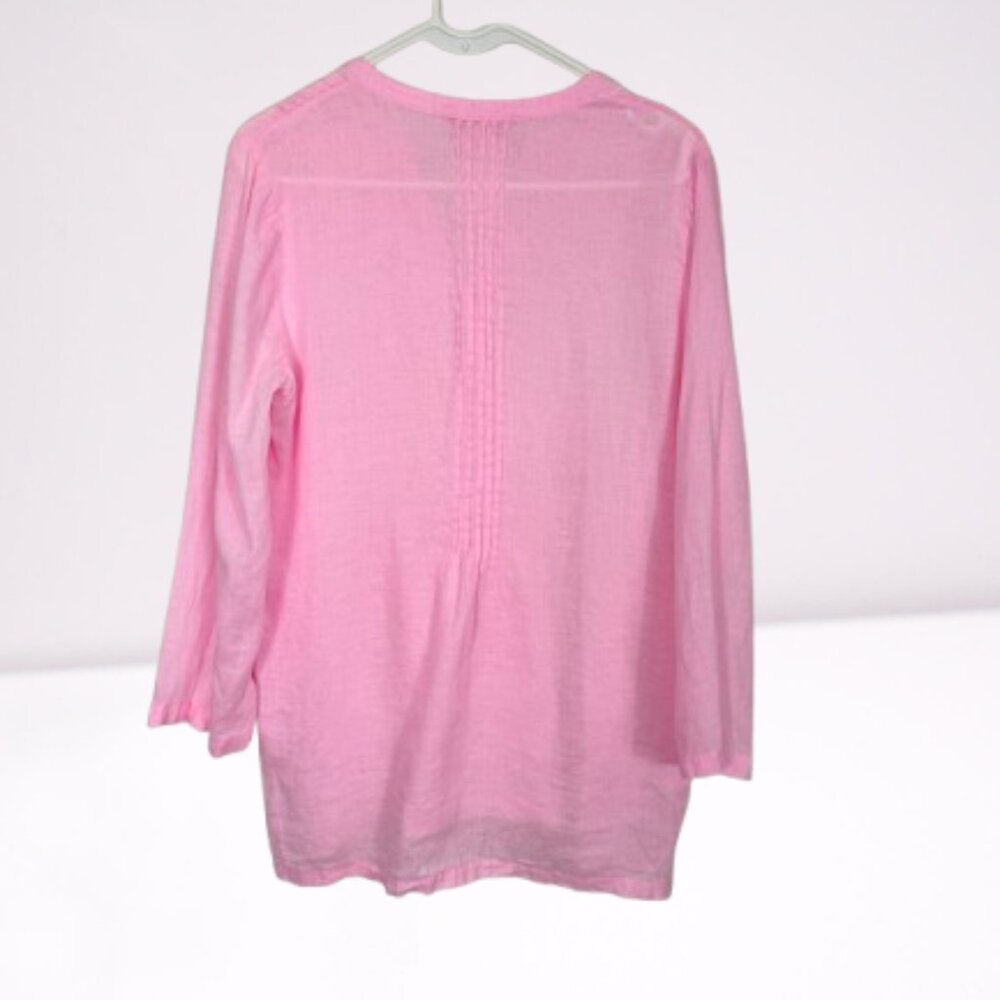 Lilly Pulitzer Sarasota Linen Tunic Top Size M Baby Pink - Picture 7 of 10